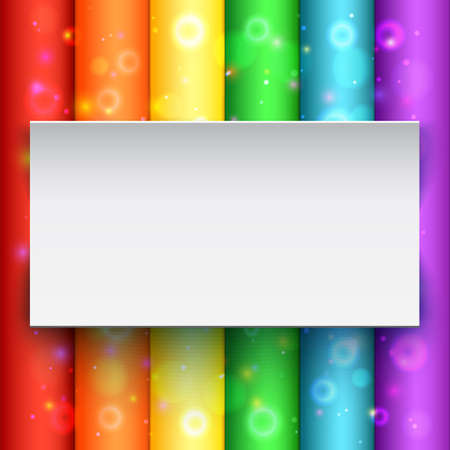 White banner on abstract background with colorful lines  のイラスト素材