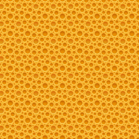 Yellow seamless plastic background with holes  Vector illustrationのイラスト素材