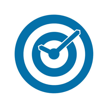 Blue target conceptual clock icon  Vector illustrationのイラスト素材