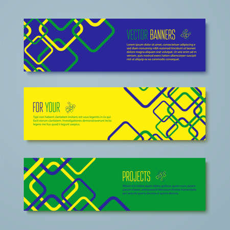 Set of Brazil concept color banners  Vector illustrationのイラスト素材