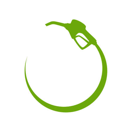 Green gas pump icon illustrationのイラスト素材