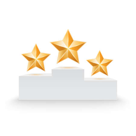Pedestal with three stars illustrationのイラスト素材