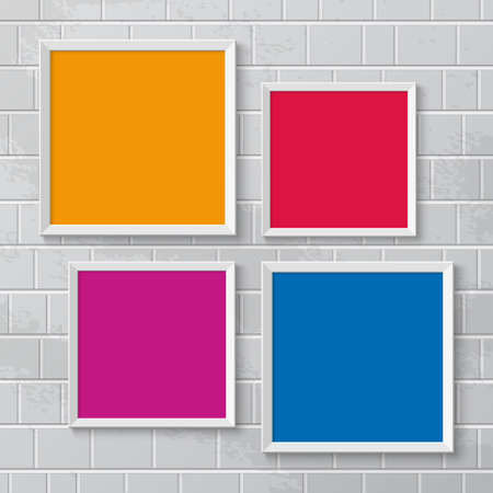 Realistic picture frames, options banners illustrationのイラスト素材