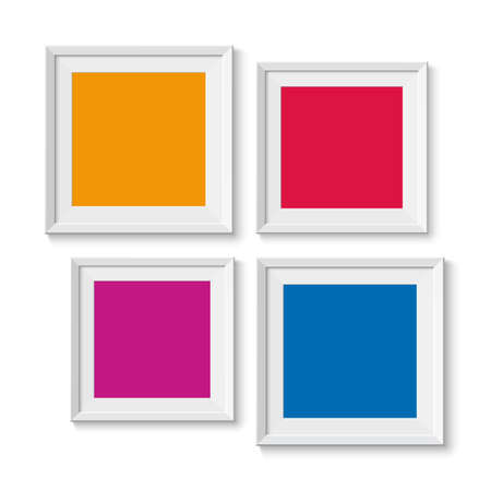 Realistic picture frames, options banners  Vector illustrationのイラスト素材