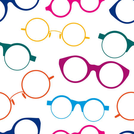Seamless pattern with colorful retro glasses