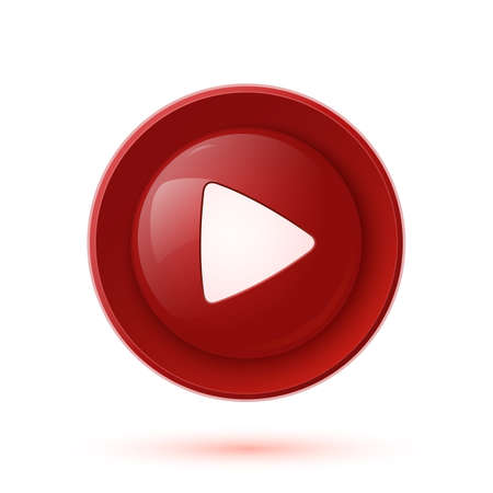 Red glossy play button icon のイラスト素材