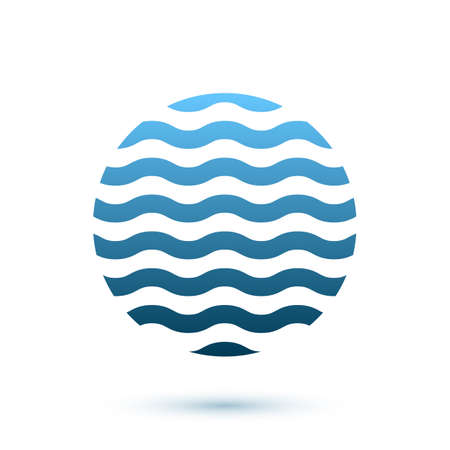 Abstract wavy round conceptual icon, sphere. Perfect for your company logo or presentations. Vector illustrationのイラスト素材