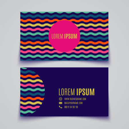Business card template. Wave pattern.のイラスト素材