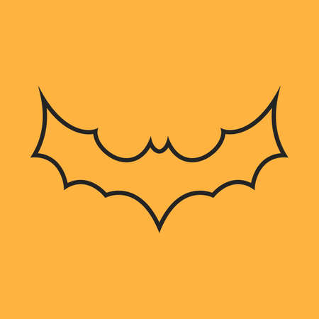 Simple black bat icon. Perfect for Halloween banners, posters and backgrounds. Vector illustrationのイラスト素材