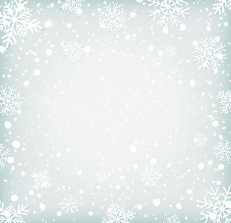 Simple winter background withh snowflakes. Vector illustrationのイラスト素材