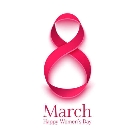 March 8 greeting card. Background template for International Womens Day. Vector illustration
