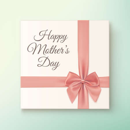 Realistic, vintage gift icon. Greeting card for Mothers Day. Vector illustrationのイラスト素材