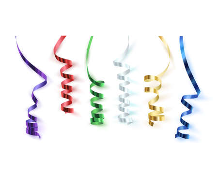 Set of colorful ribbons. Decoration elements for your projects. Vector illustrationのイラスト素材