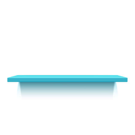 Blue realistic shelf isolated on white background. Vector illustrationのイラスト素材