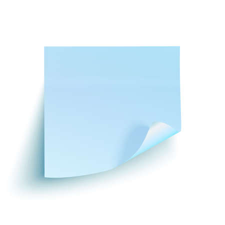 Blue sticky note isolated on white background. Vector illustrationのイラスト素材