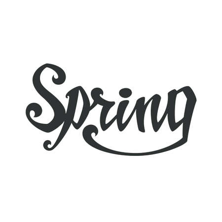 Calligraphic handwritten word. Typographic design. Hand lettering. Vector illustrationのイラスト素材