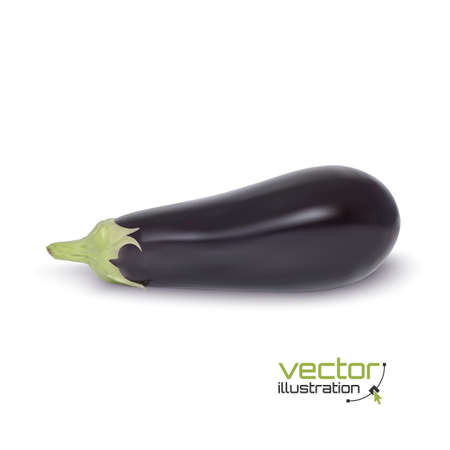 Realistic aubergine icon isolated on white background. のイラスト素材
