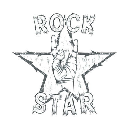 Rock star, print for t-shirt graphic. Vector illustration.のイラスト素材