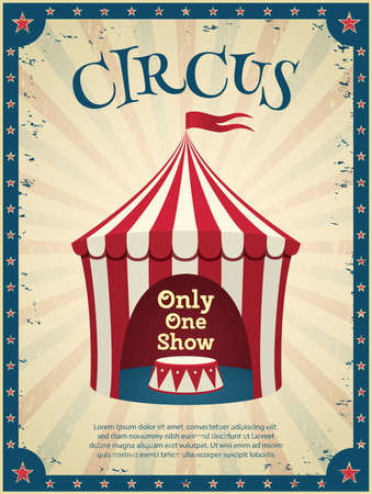 Vintage circus poster. Invitation to the show. Vector illustration.のイラスト素材