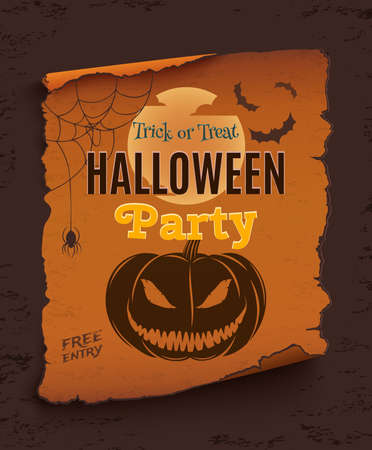 Halloween party poster template for your projects. Vector illustration.のイラスト素材