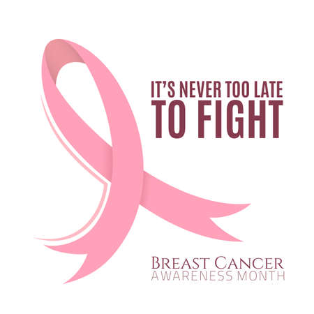 Breast cancer background with pink ribbon. Vector illustration.のイラスト素材