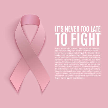 Breast cancer awareness month. Background with pink ribbon. Vector illustration.のイラスト素材