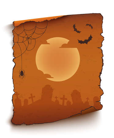 Happy Halloween background template. Poster or brochure for Halloween party. Vector illustration.のイラスト素材