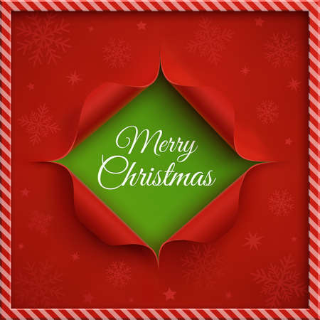 Merry Christmas greeting card template. Vector illustration.のイラスト素材