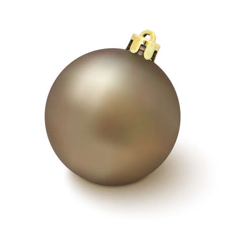 Christmas Tree decoration isolated on white background. Golden Christmas ball. Vector illustration.のイラスト素材