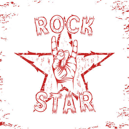 Rock star, print for t-shirt graphic. Vector illustration.のイラスト素材