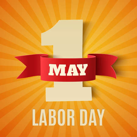 May 1st. Labor Day background. Poster, greeting card or brochure template. Vector illustration.のイラスト素材