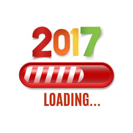 New year 2017 loading bar isolated on white background. Vector illustration.