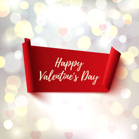 Happy Valentines Day, red, abstract banner.のイラスト素材