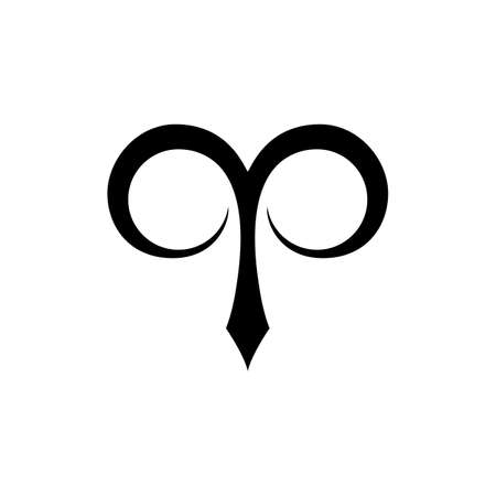 Aries, abstract zodiac sign isolated on white.のイラスト素材