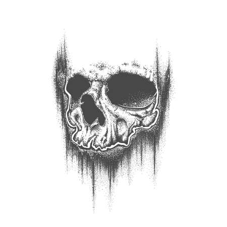 Abstract dotwork grunge skull.の写真素材