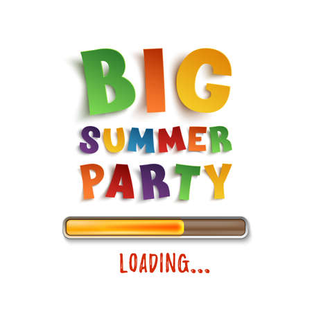 Big summer party loading poster template.のイラスト素材