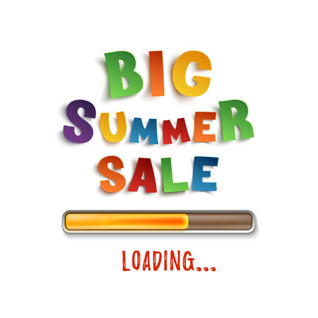Big summer sale loading poster template isolated on white background. Vector illustration.のイラスト素材