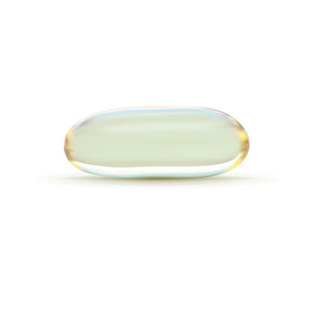 Realistic pill isolated on white. Template for medicine background. Antibiotic, vitamin or drug vector illustration.のイラスト素材