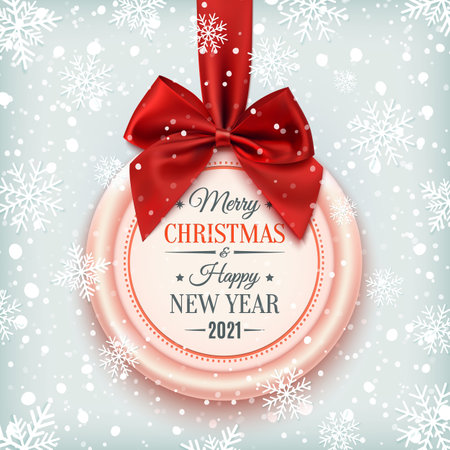 Merry christmas and Happy New Year 2021 badge.のイラスト素材