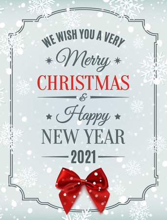 Merry Christmas and Happy New Year 2021 design.のイラスト素材