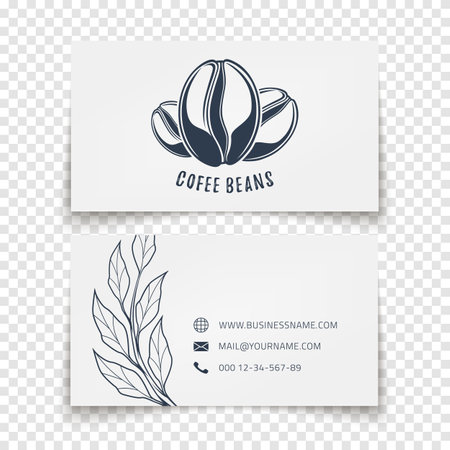 Coffee beans design. Business card template for corporate company.のイラスト素材