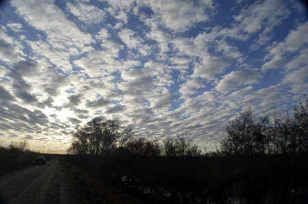 A lot of clouds in the blue skyの写真素材