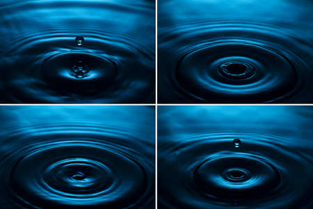 various options for dropping a drop on the water surface isometryの写真素材