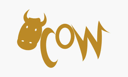Logo with the image of a cowのイラスト素材