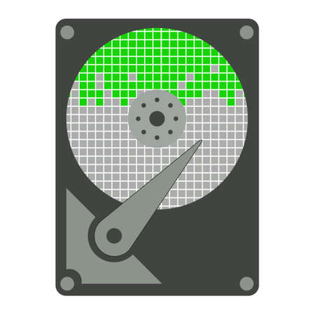 A hard disk with an image of memory cells. Defragmentation clusters.のイラスト素材