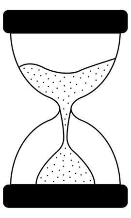 Hand drawn hourglass. Device for measuring time intervals. Doodle style. Vector.のイラスト素材