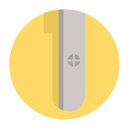 Round pencil sharpener. Stationery for school and office. Flat style. Vectorのイラスト素材