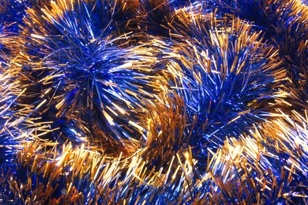 The texture on the entire frame of the Christmas tinsel blue