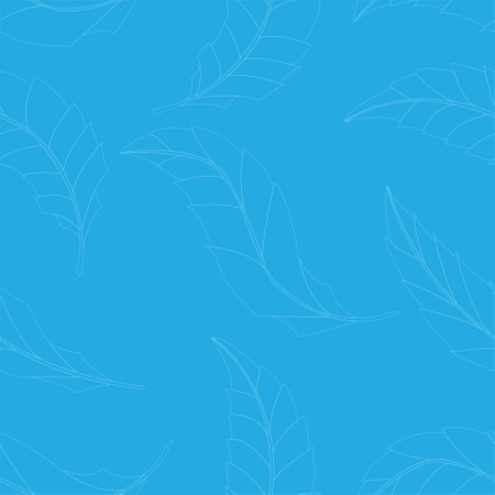 seamless feather pattern on a blue backgroundのイラスト素材