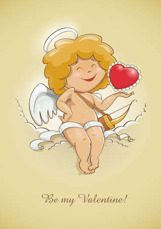 angel cupid for valentine's dayのイラスト素材